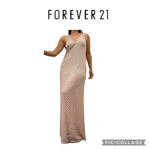 Forever 21 crochet backless boho beach maxi dress